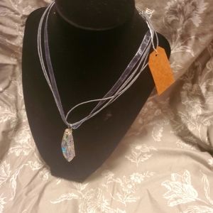 Handmade jem shaped rainbow pendant resin